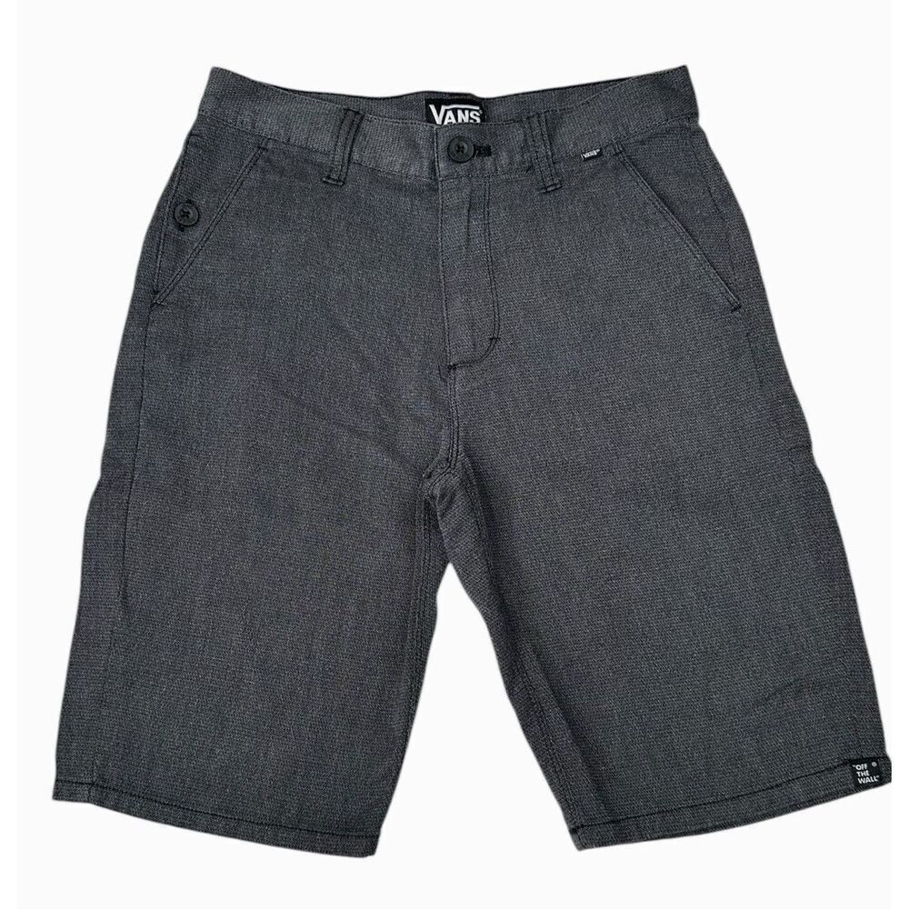 Vans Hanzo Boys Chino Flat Front Dark Gray Boys Twill Skater Shorts Size 14